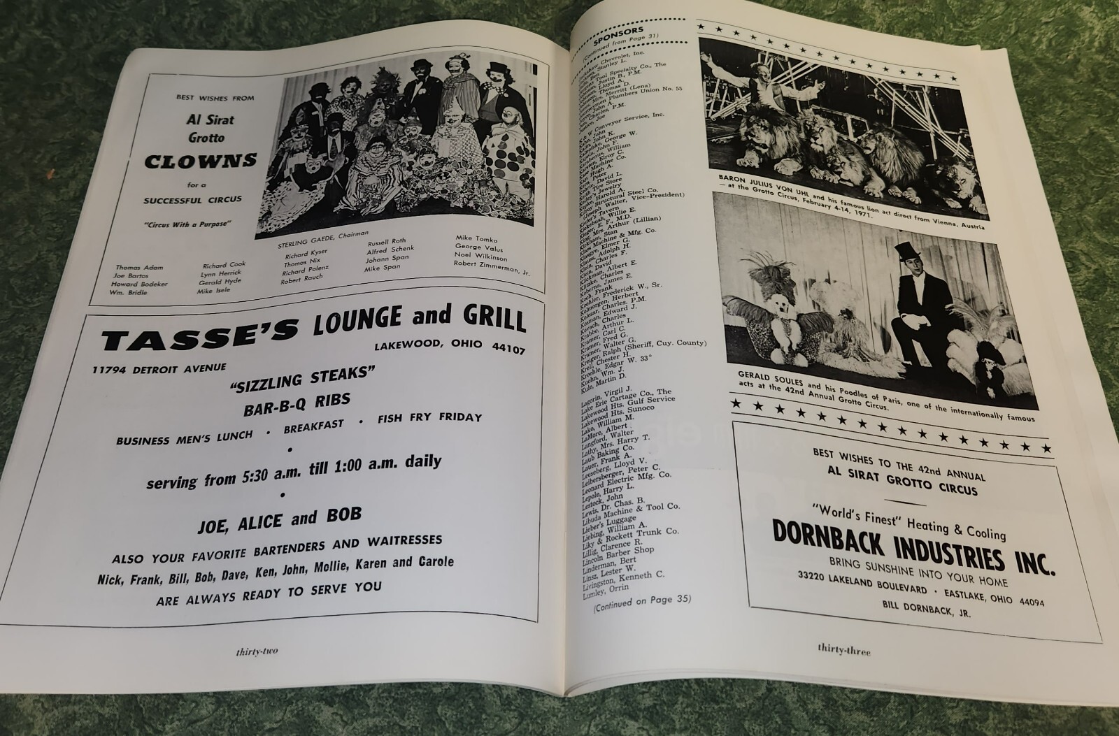 Cleveland Auditorium 1971 Al Sirat Grott Circus Souvenir Program (CST)