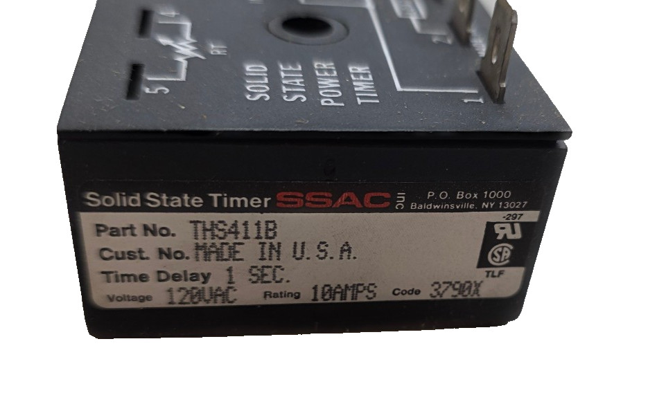 12Pcs SSAC THS411B Solid State Timer Relays, 1 Sec, 120V, 10A, 3790X