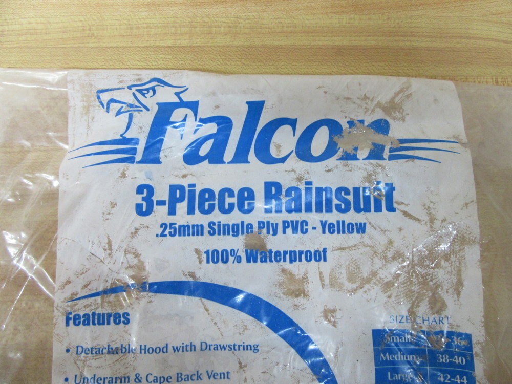 Falcon 201-250 3 Piece Rain Suit 201250 Size XL (Pack of 5)