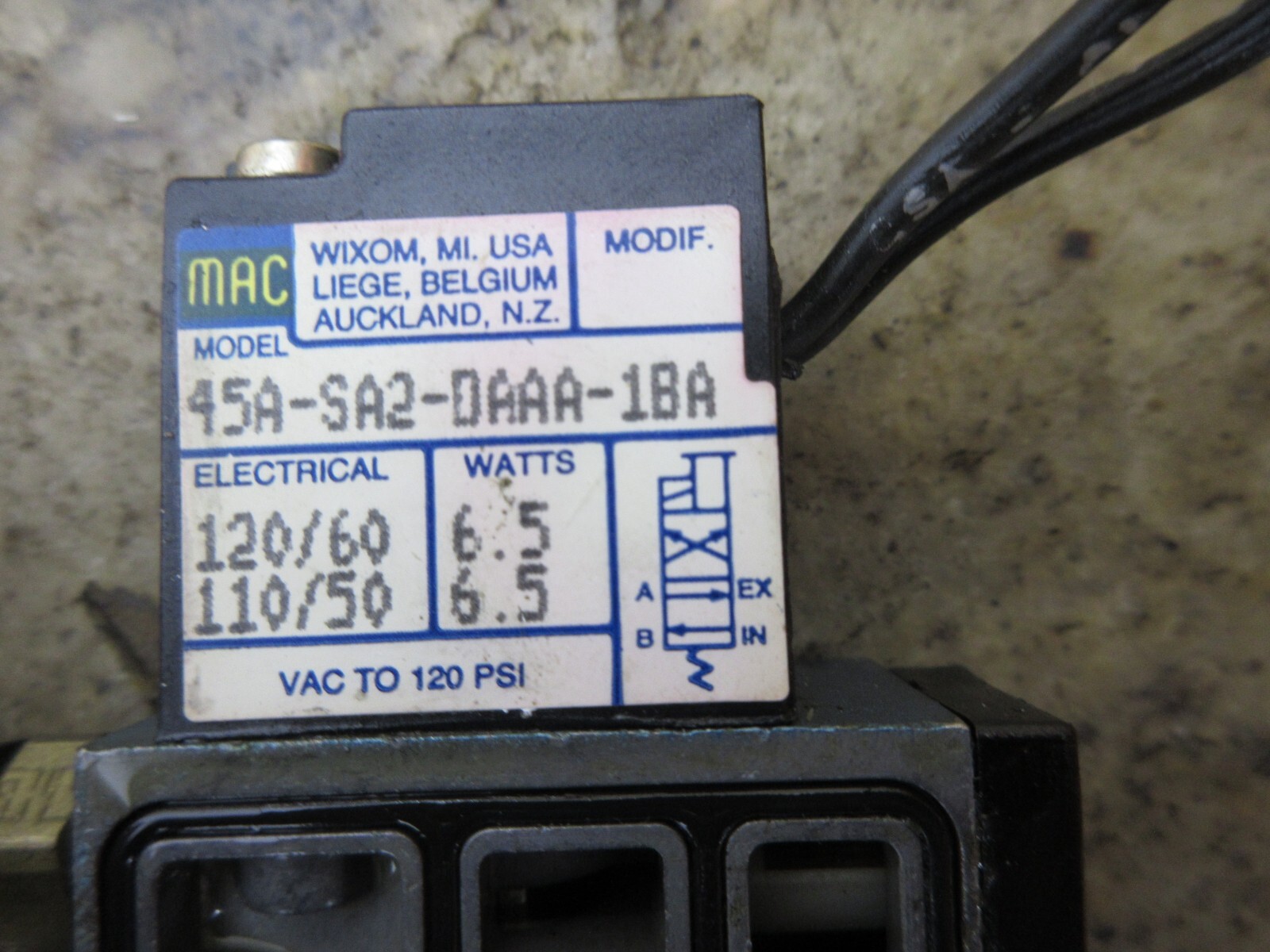 MAC VALVE 45A-SA2-DAAA-1BA 120/60 110/50 6.5W