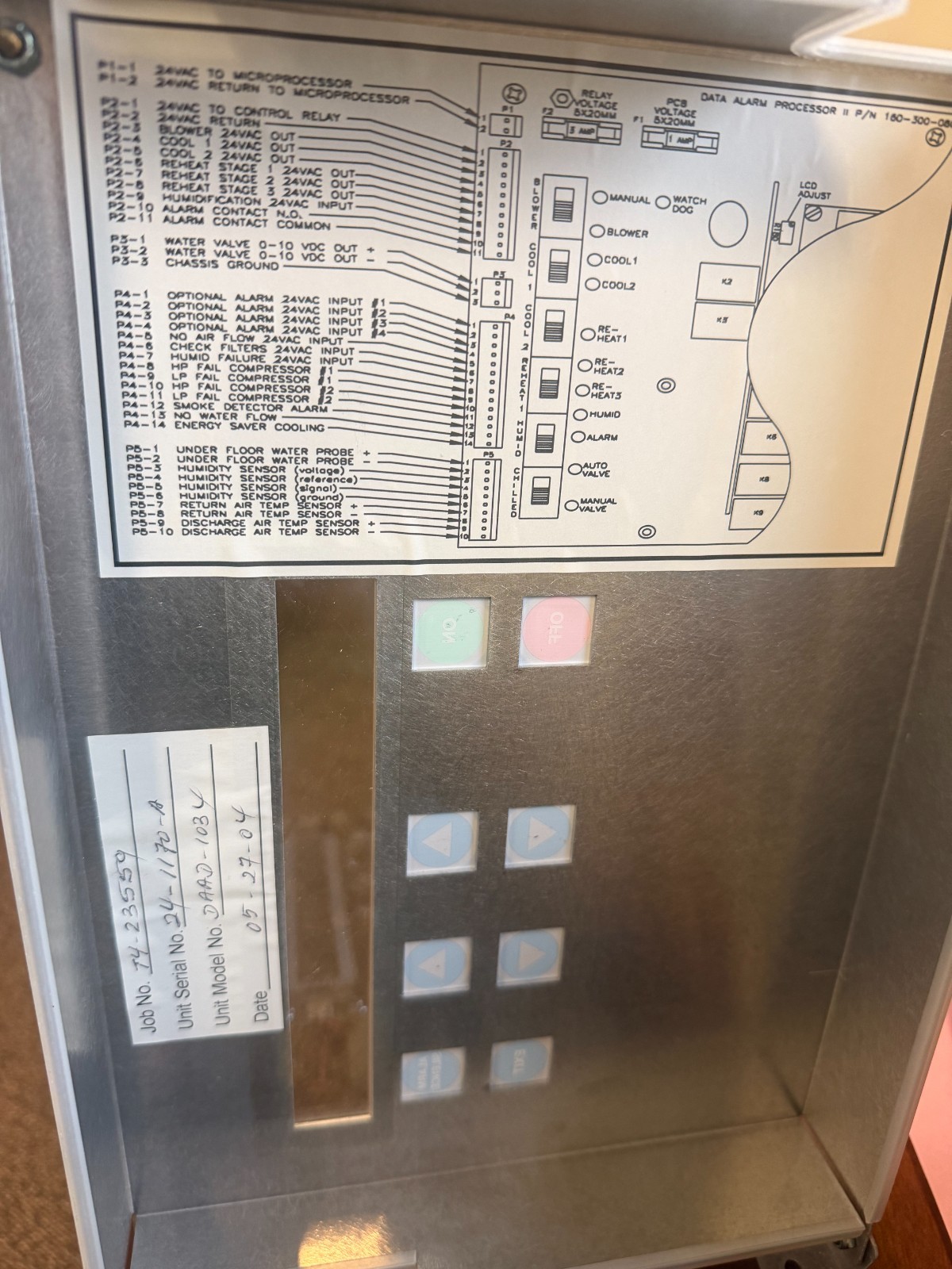 Data Aire Inc. DAP II Alarm Processor Control Interface 160-300-080 Rev E