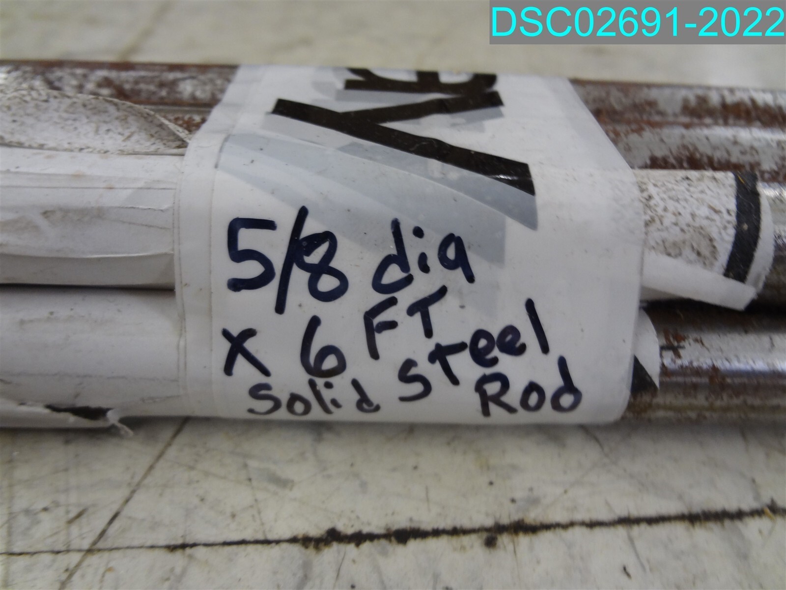 QTY=6: HAS RUST 5/8? Diam x 6′ Long, Steel Round Rod