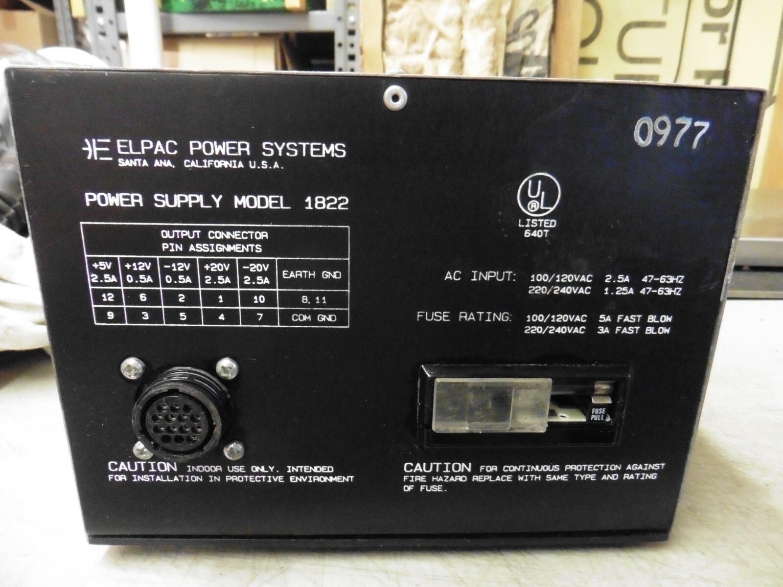 New Old Stock ELPAC POWER SYSTEMS 1822 Power Supply