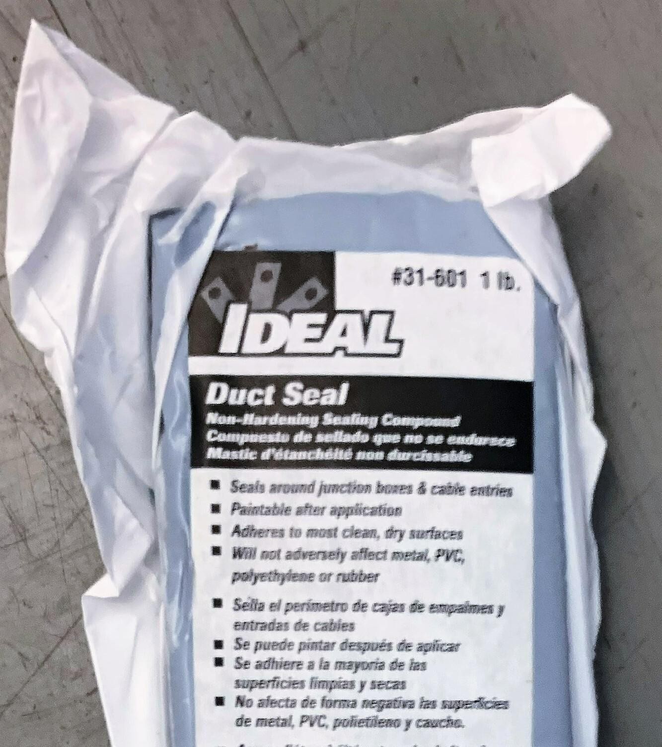IDEAL 31-601 DUCT SEAL 1 LB NON-HARDENING SEALING COMPOUND JUNCTION BOXES CABLE