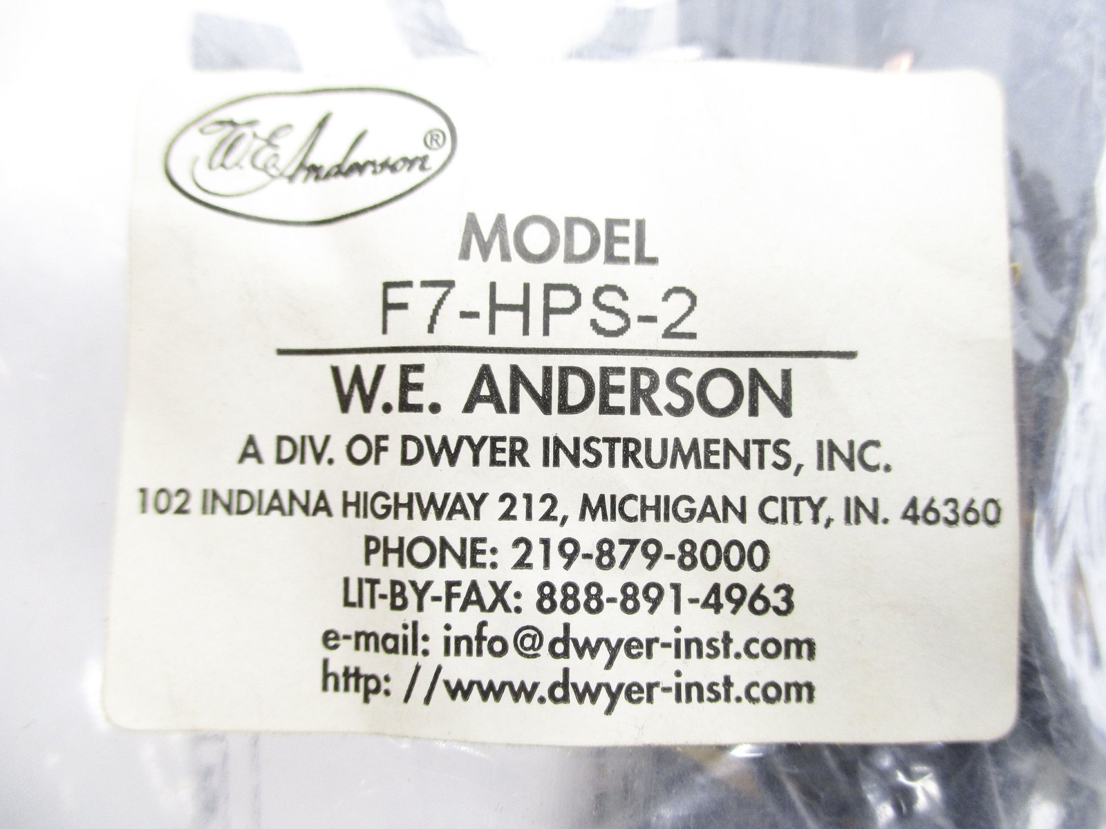 W.E. ANDERSON F7-HPS-2 NSMP