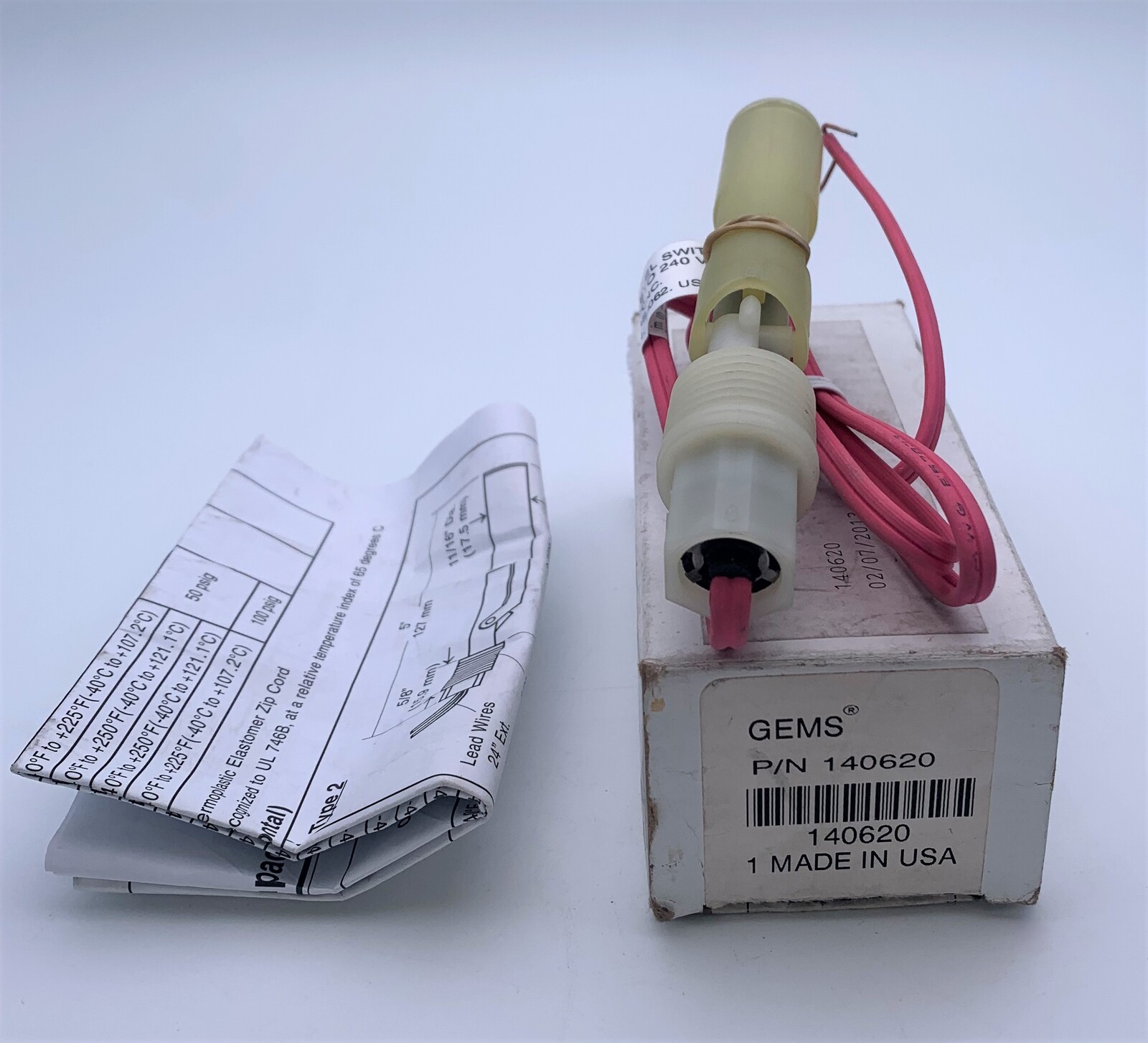 GEMS 140620 Sensor Nylon Float Level Switch LS7 Side-Nylon