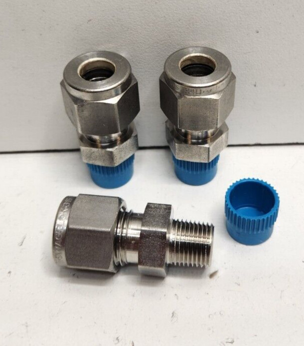 LOT OF 3 NEW OLD STOCK! SWAGELOK 5/16″ TUBE OD X 1/8″ MNPT CONNECTORS SS-500-1-2