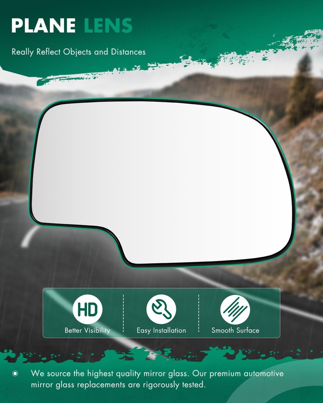 SCITOO Right Side View Mirror Glass fit For 2003-2007 For Chevy For GMC Silve…