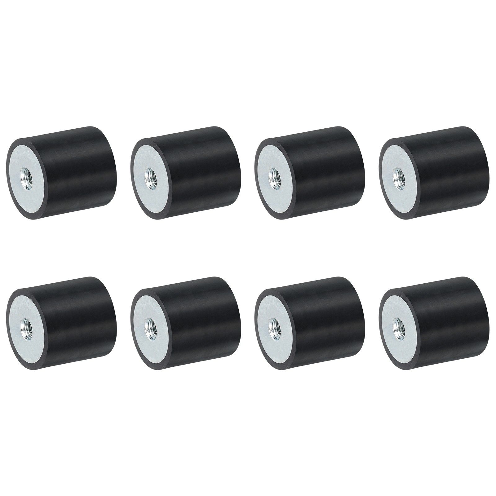 8Pcs 25 x 25mm M6 Thread Female Rubber Mounts, Silent Block Base Block