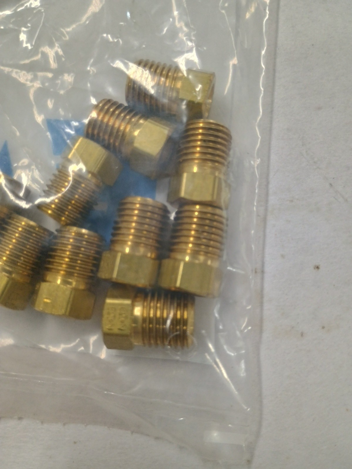 100 x .3 Flare Brass Tube Nut 3/16 OD 3/8-24 thread 9/16 OAL 1007060 QTY 10