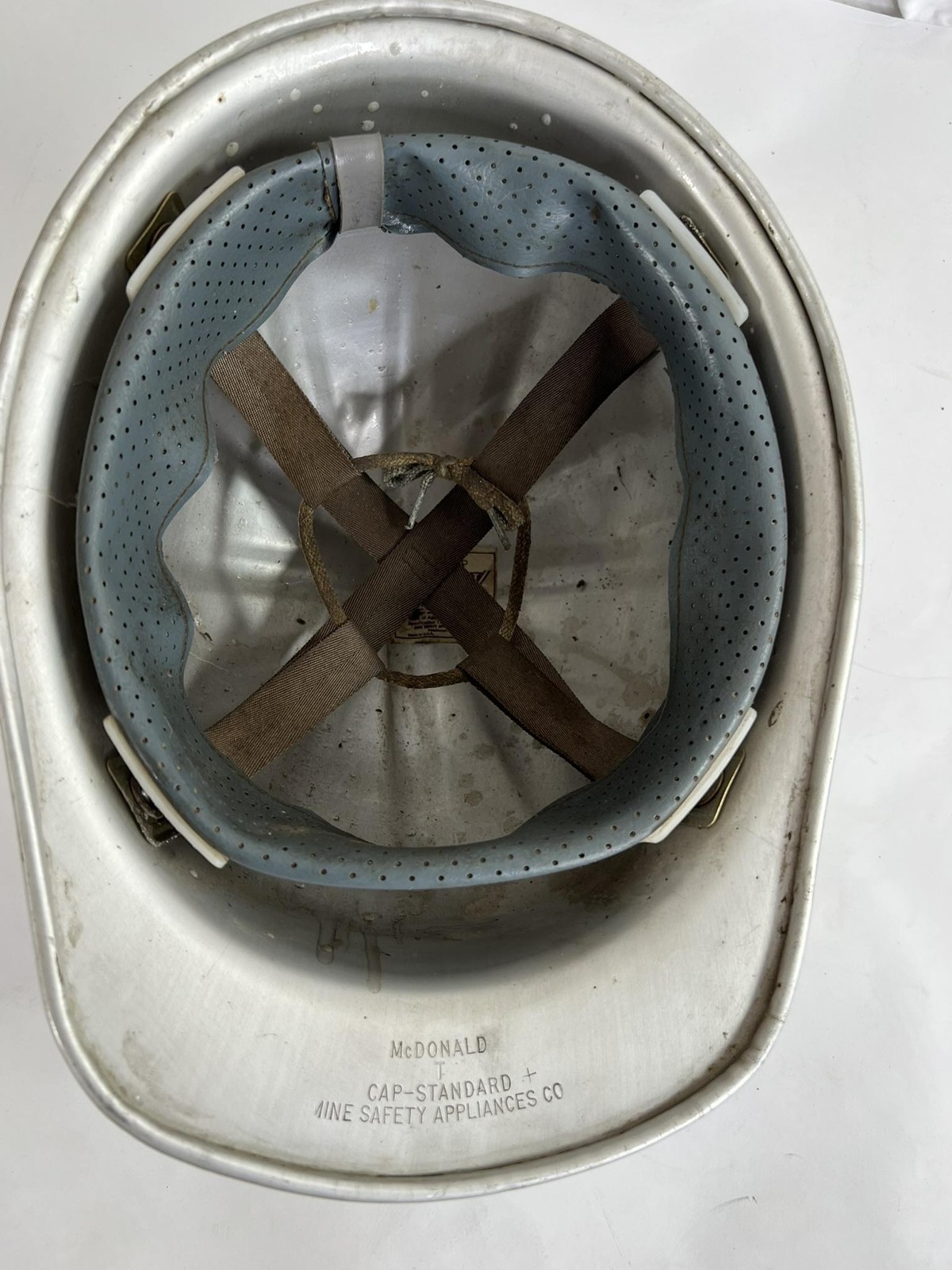 Vintage MSA McDonald T Cap-Standard Aluminum Hard Hat Helmet Safety Silver USA
