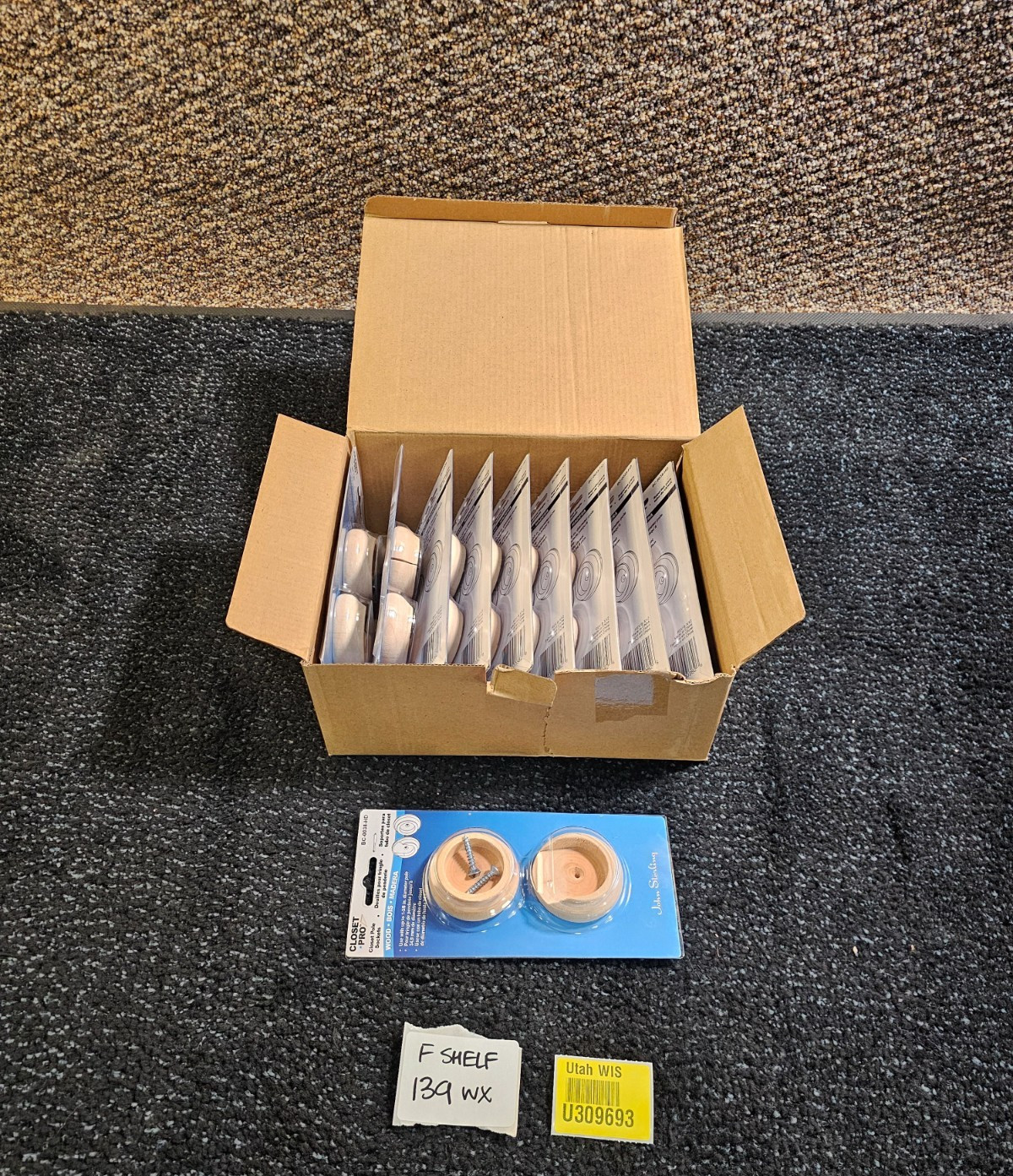 (QTY 10 PAIRS) John Sterling BC-0038-HD 1-3/8″ L X 1-3/8″ D Oak Wood Rod Socket