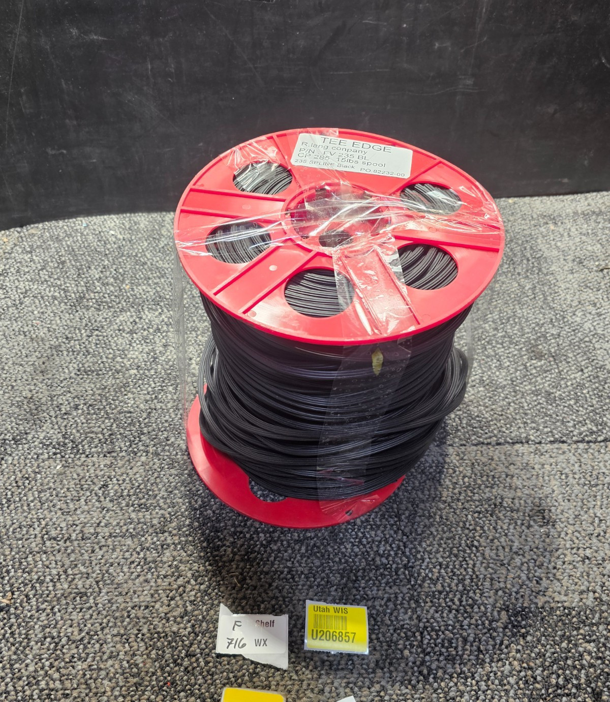 Flat Screen Spline – .285 Flat Spline for Screens 1000 Feet, Black Vinyl