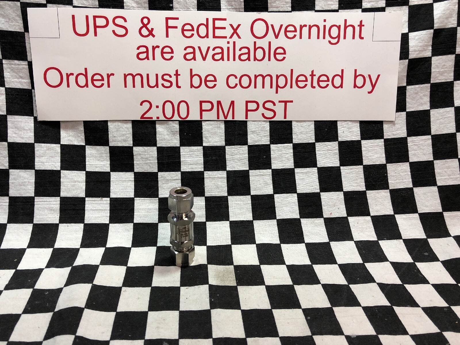 Parker CHECK VALVE 1/3 PSI, 3/8″ COMP, 6A-C4L-1/3-SS, SHIPSAMEDAY#Q1H