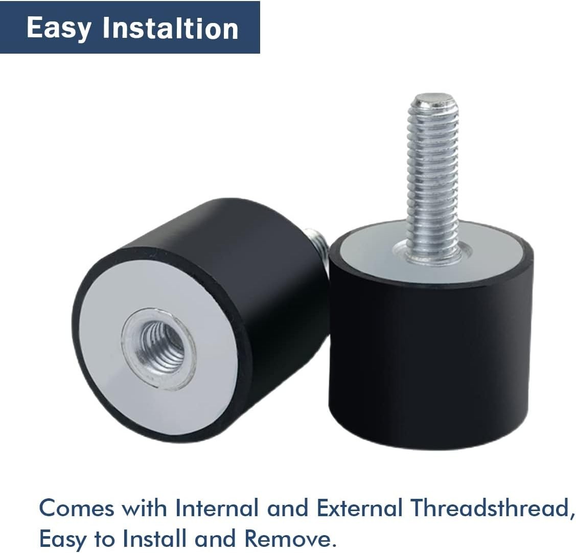 Universal M6 Rubber Mounts – 4 Pack Shock Absorbers for Automotive & Marine Use
