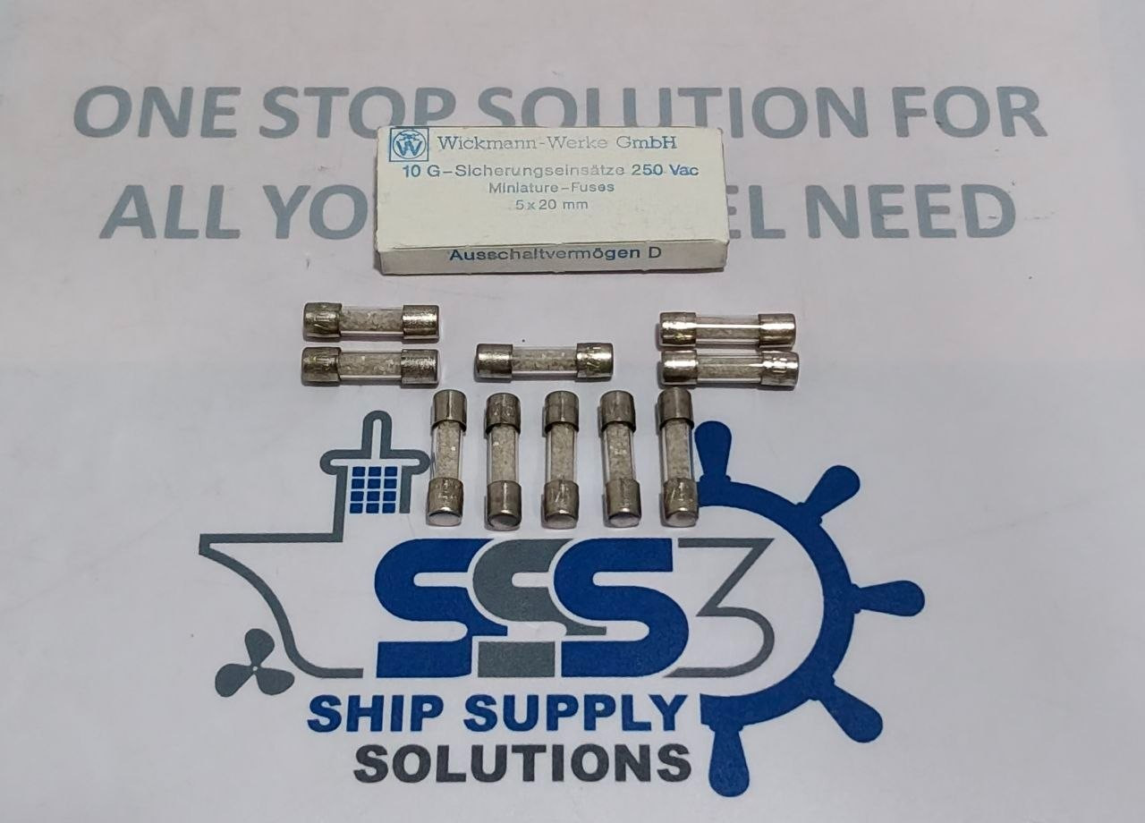 Wickmann-Werke T 2.5A Miniature Fuses 250Vac L2.5/250V/D 5x20mm (Lot of 10 Pcs)