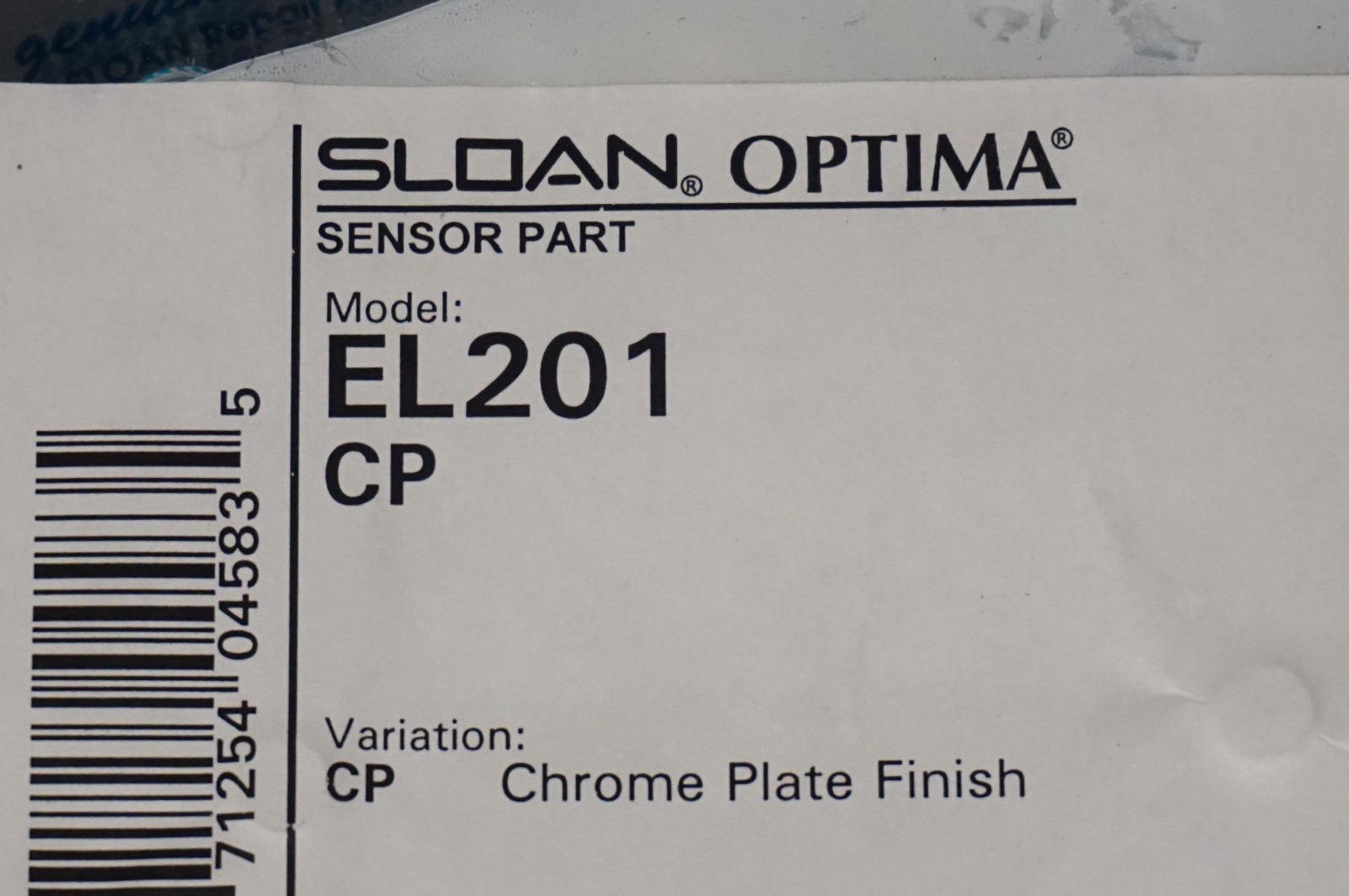 Sloan Optima EL201 Closet Sensor Cover Plate w/ Screws Chrome Finish – 0305219