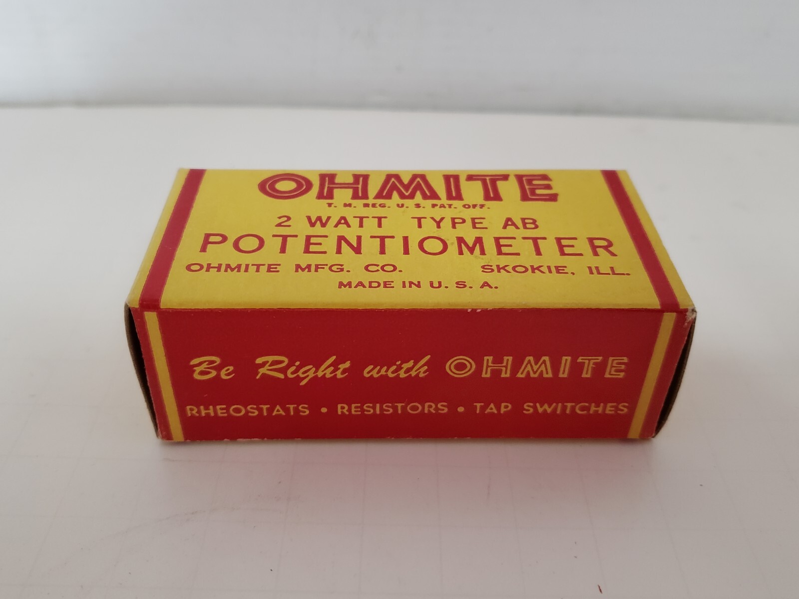 OHMITE CLU-3541 POTENTIOMETER 2 WATTS 0.35 MEG OHMS (LOT OF 5) NIB