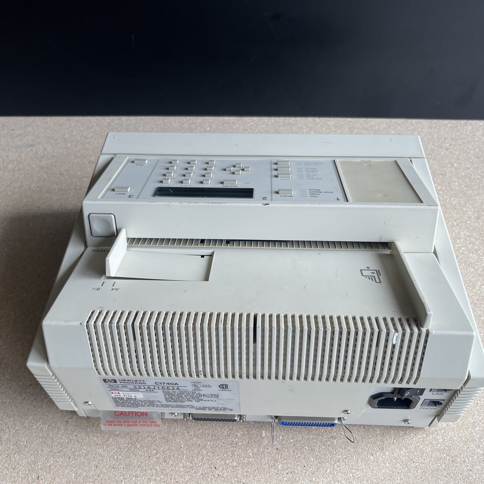 Hewlett Packard C1740A HP LaserJet FAX Vintage Machine, Power On