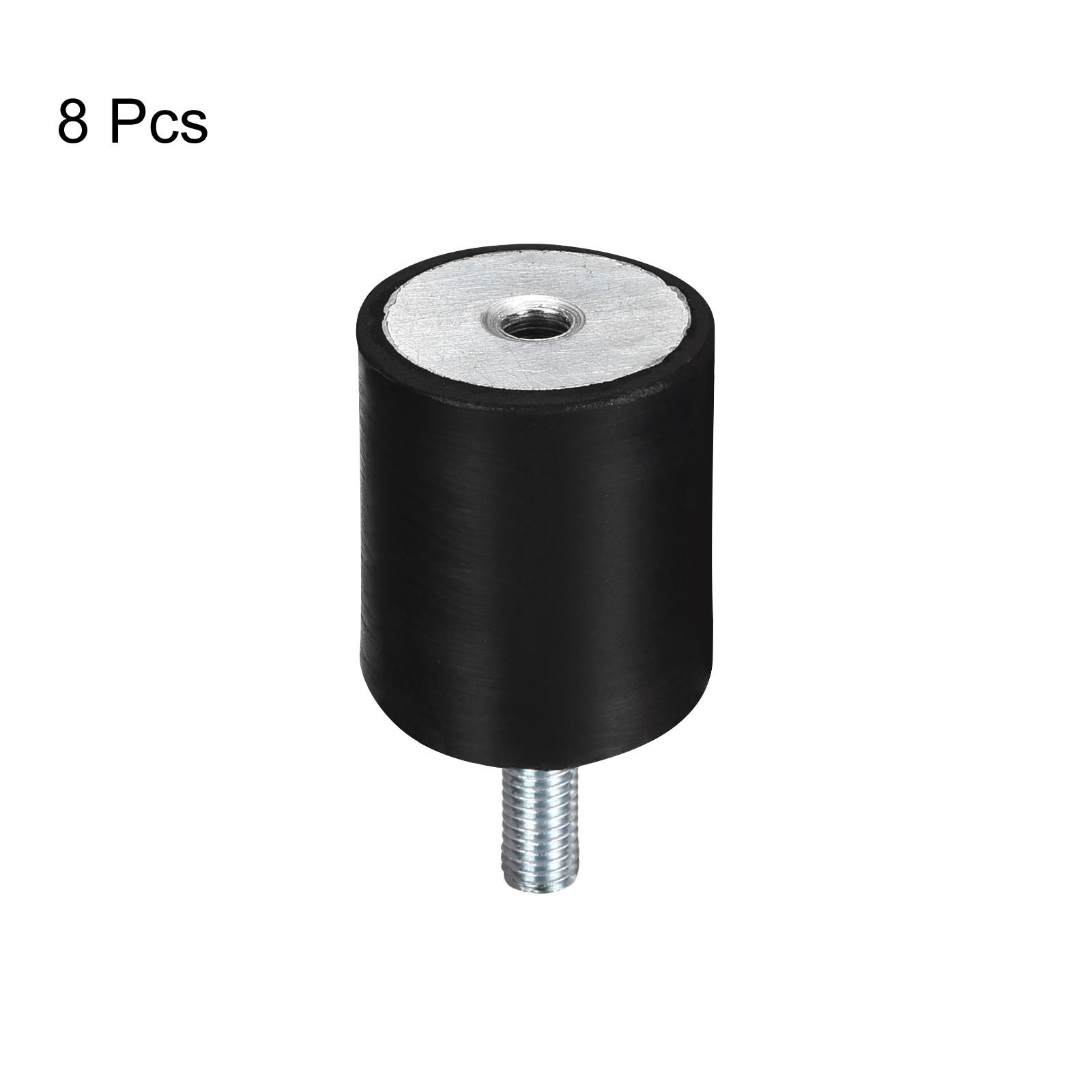 8pcs Rubber Mounts M6 Male/Female Vibration Isolator Shock Absorber D20mmxH25mm