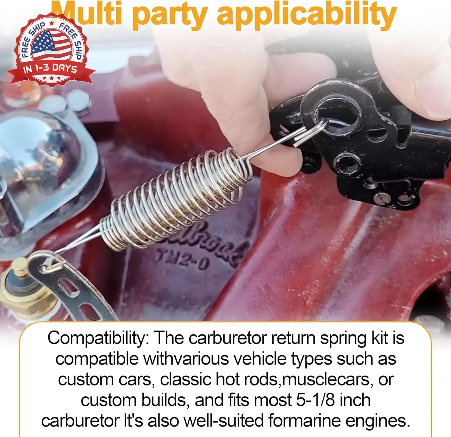 2 Set Carburetor Return Spring & Bracket Kit – 4708 Throttle Return Spring Brack