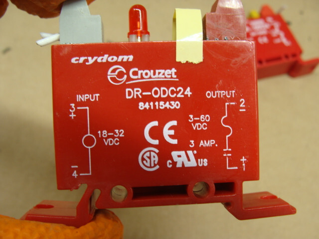 LOT OF 2 CRYDOM CROUZET DR-0DC24 SOLID STATE RELAYS IN 18-32VDC OUT 3-60VDC