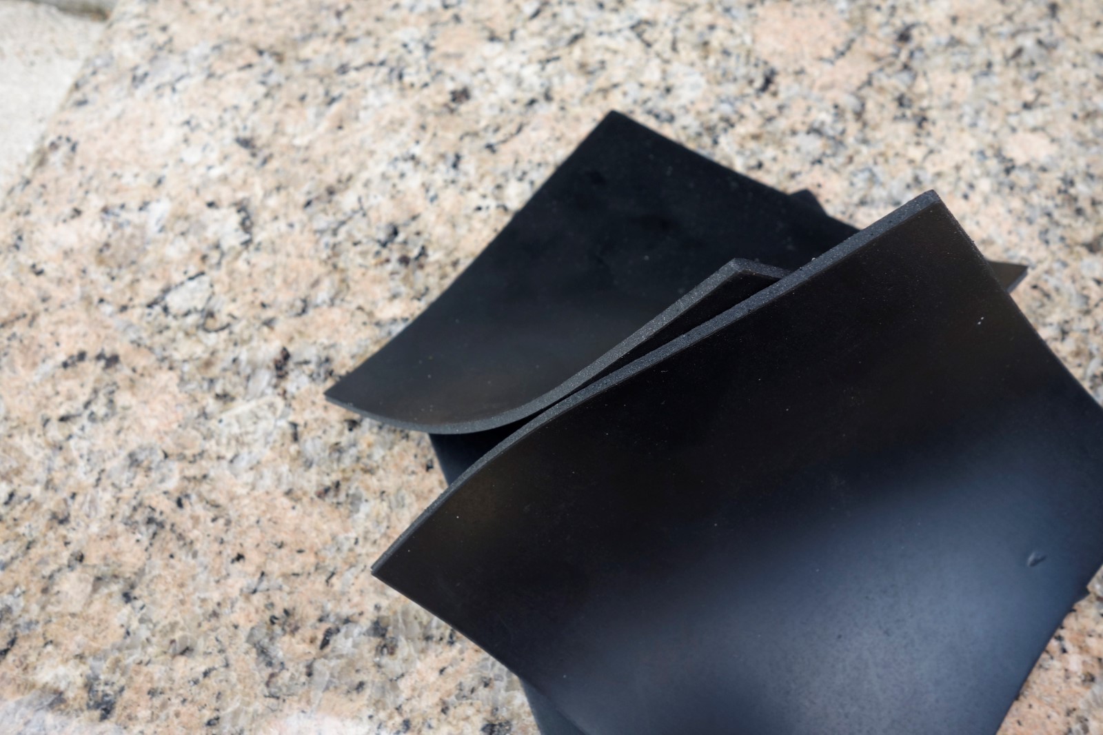 Set Of 3 Neoprene Rubber Gasket Plumbing Sheets Black 6″x6″x1/8″ Level Bumpers