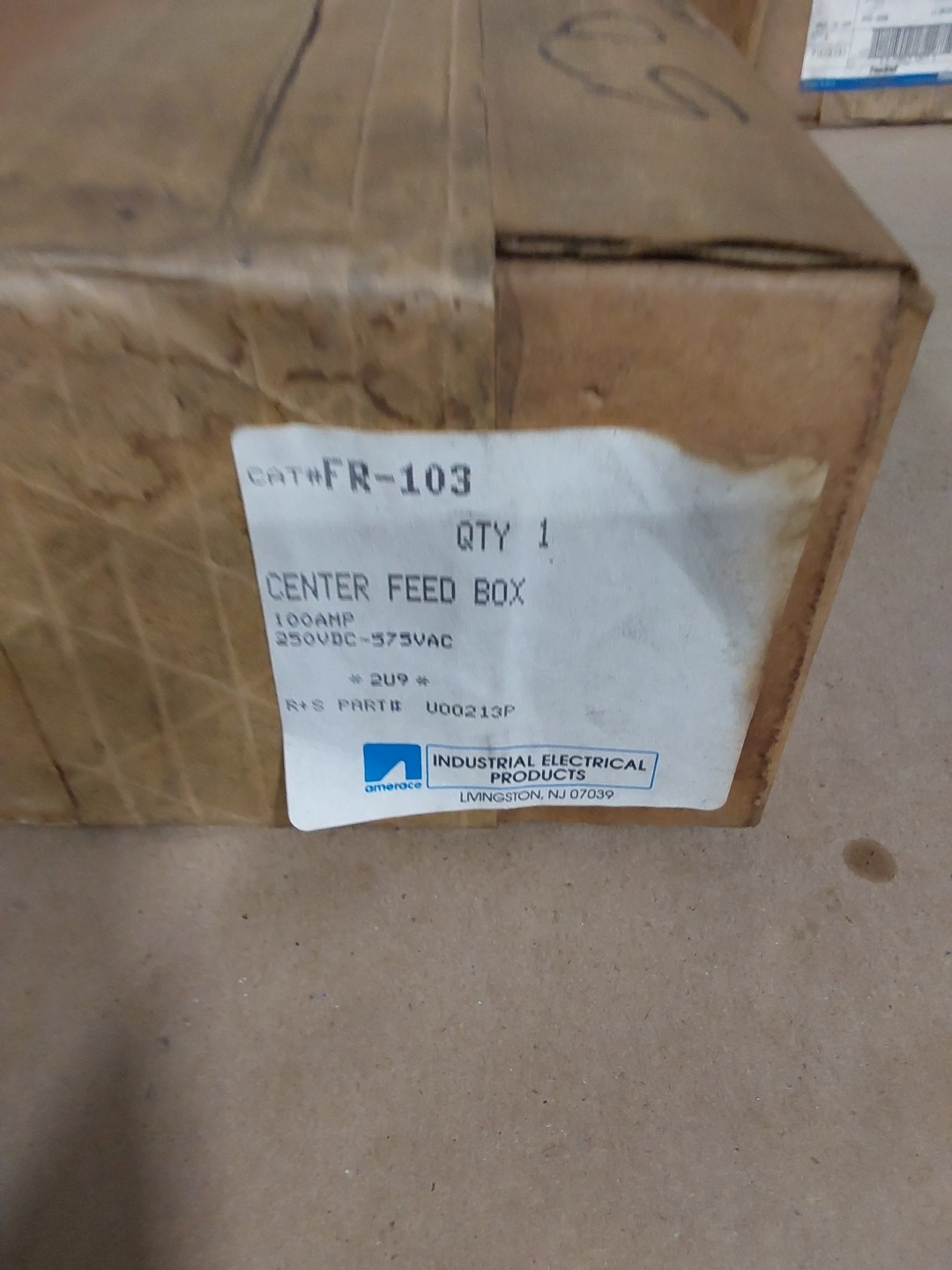 AMERACE, FR-103 CENTER FEED BOX 100 AMP 250VDC-575VAC
