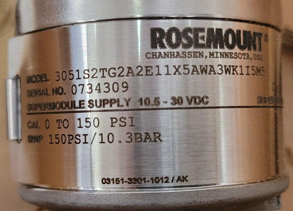 ⚡ROSEMOUNT 3051S2TG2A2E11X5 PSI TRANSMITTER PESSCO IS OFFERING 1 G092723-3 🗽