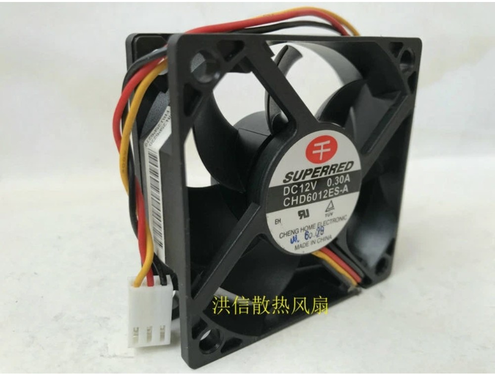 1 PCS SUPERRED Fan CHD6012ES-A DC12V 0.30A 60*20mm 3 Pin