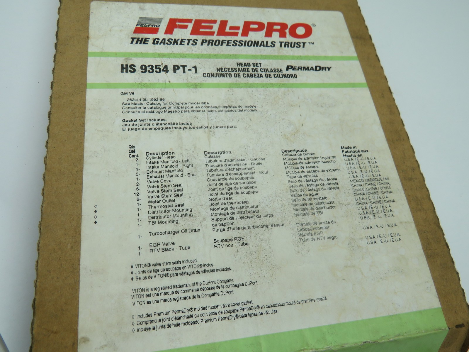 Fel-Pro HS-9354PT-1 Head Gasket Set NEW