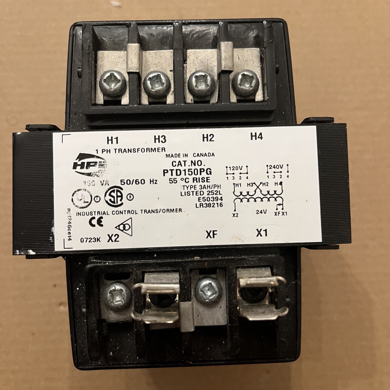 HAMMOND PTD150PG TYPE 3AH TRANSFORMER 150Va 1PH PRIM: 120/240v SEC: 24v