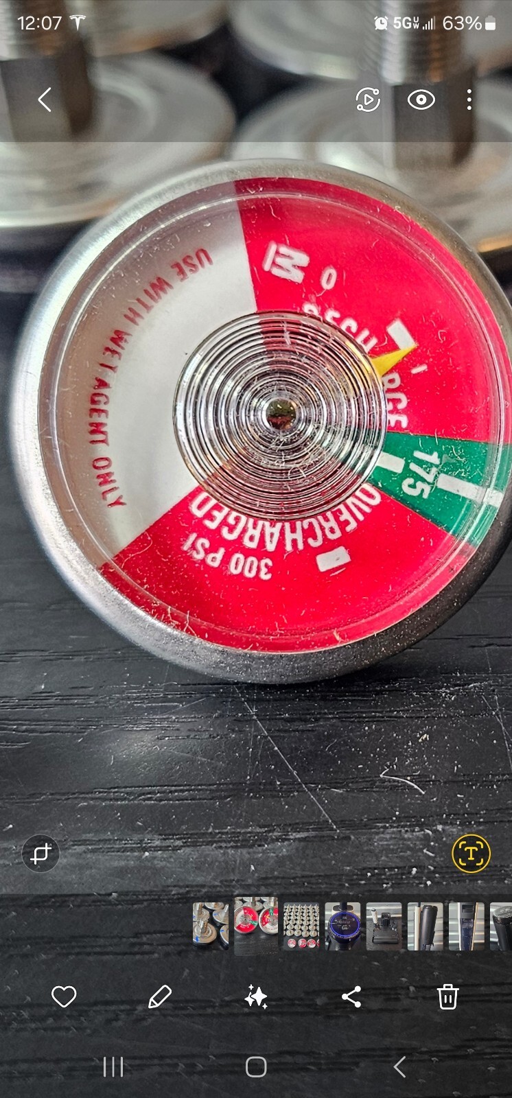 175 PSI wet chemical Pressure Gauge