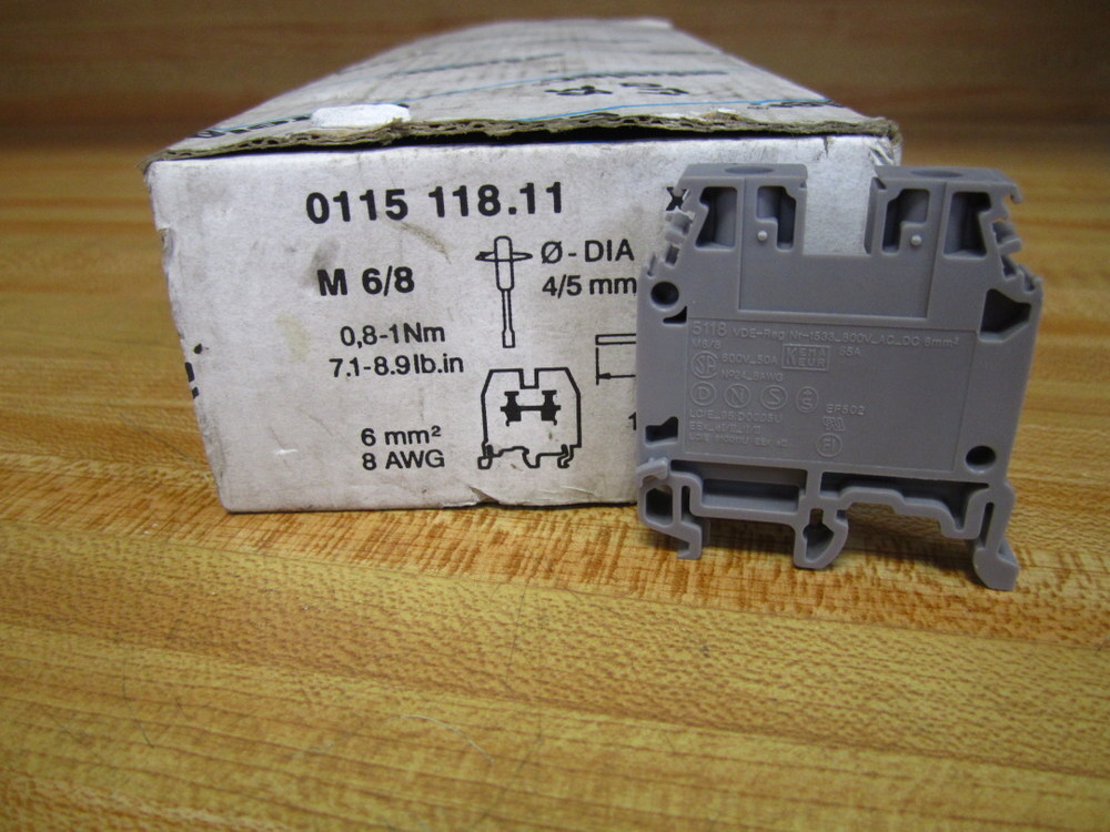 ABB Entrelec M6/8 M68 Terminal Blocks 5118 011511811 (Pack of 50)