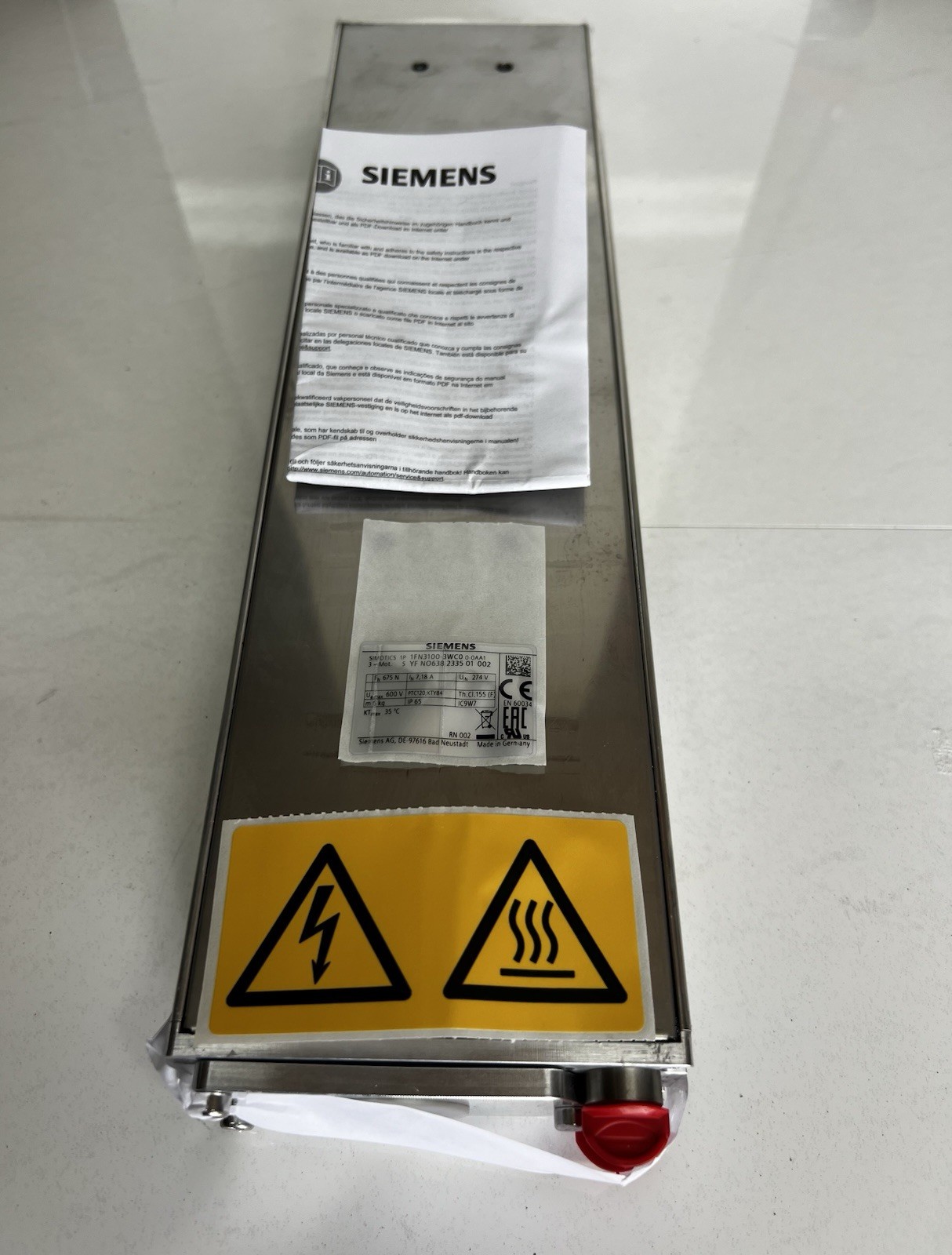 SIEMENS 1FN31003WC000AA1 SERVO MOTOR 1FN3100-3WC00-0AA1