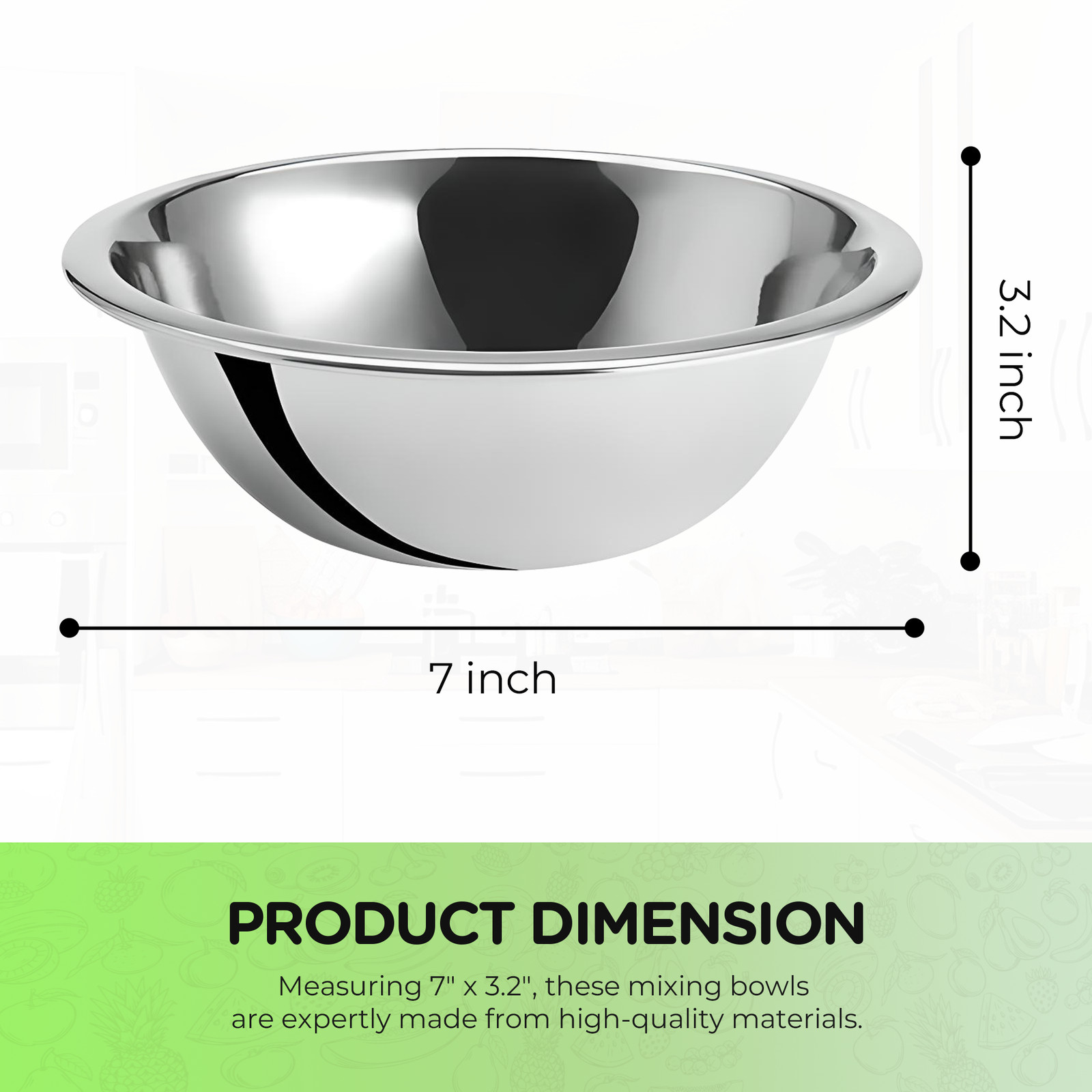 OCS Parts 2-Pack 7-Inch 0.75 Quart Stainless Steel Mixing Bowls