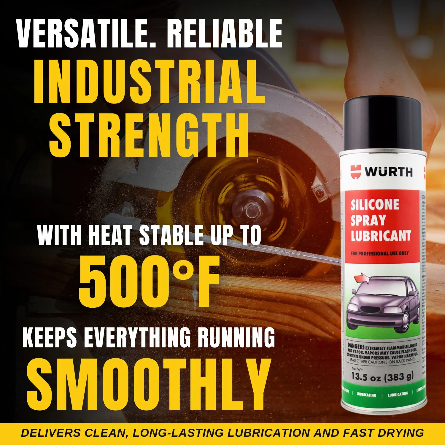 Wurth Silicone Spray Lubricant 13.5 fl. oz. Aerosol With Pocket Screwdriver