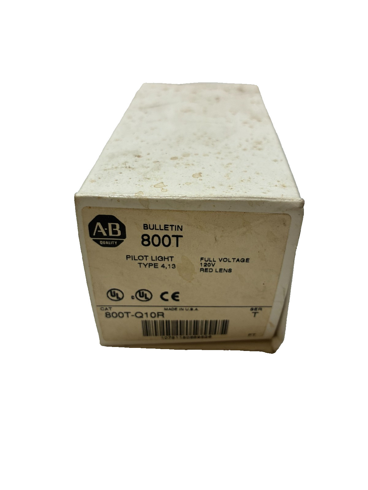ALLEN BRADLEY 800T-Q10R PILOT LIGHT RED FULL VOLTAGE SERIES T 120V