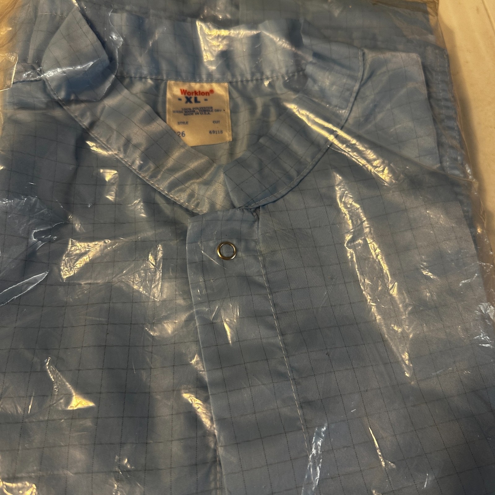 Lot of 2 Vintage Worklon XL Microstat ESD 100% Polyester Made in USA Style 426