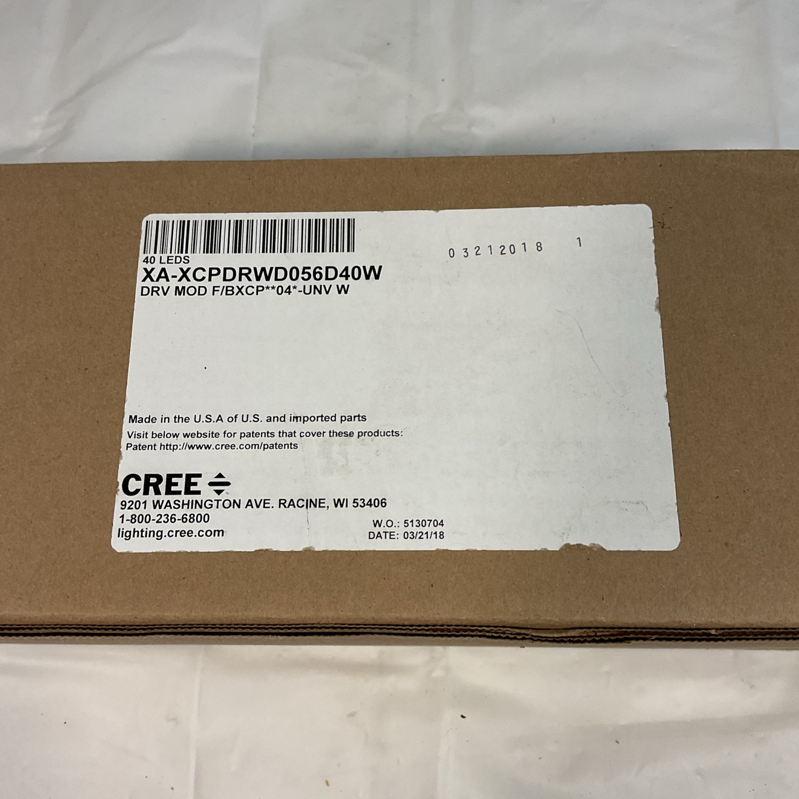 Cree LED Driver Assembly Replacement Kit XA-XCPDRWD056D40W New In Box