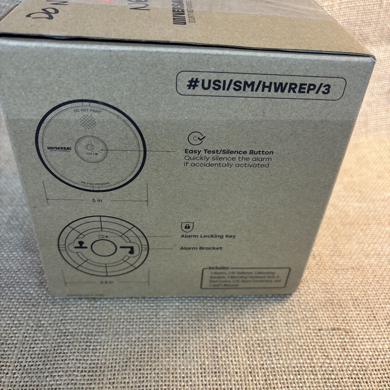 3-PK Universal Hardwired W/ 9V Battery Backup Photoelectric Smoke Detector