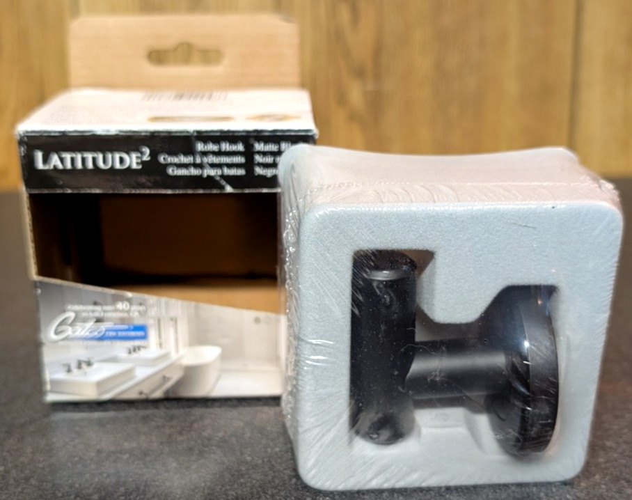 Gatco 4245MX Latitude II Single Robe Hook in Matte Black~Open Box~ Free Shipping