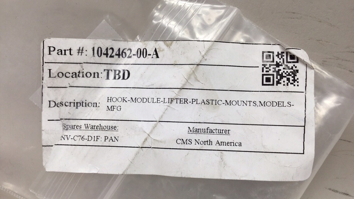 CMS 1042462-00-A Lifter Hook Module Plastic Mount Models SMFG 104246200A