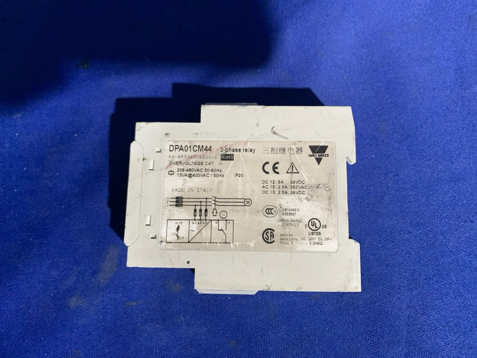 Carlo Gavazzi DPA01CM44 3 Phase Monitoring Relay – Lot of 5 Untested – Read