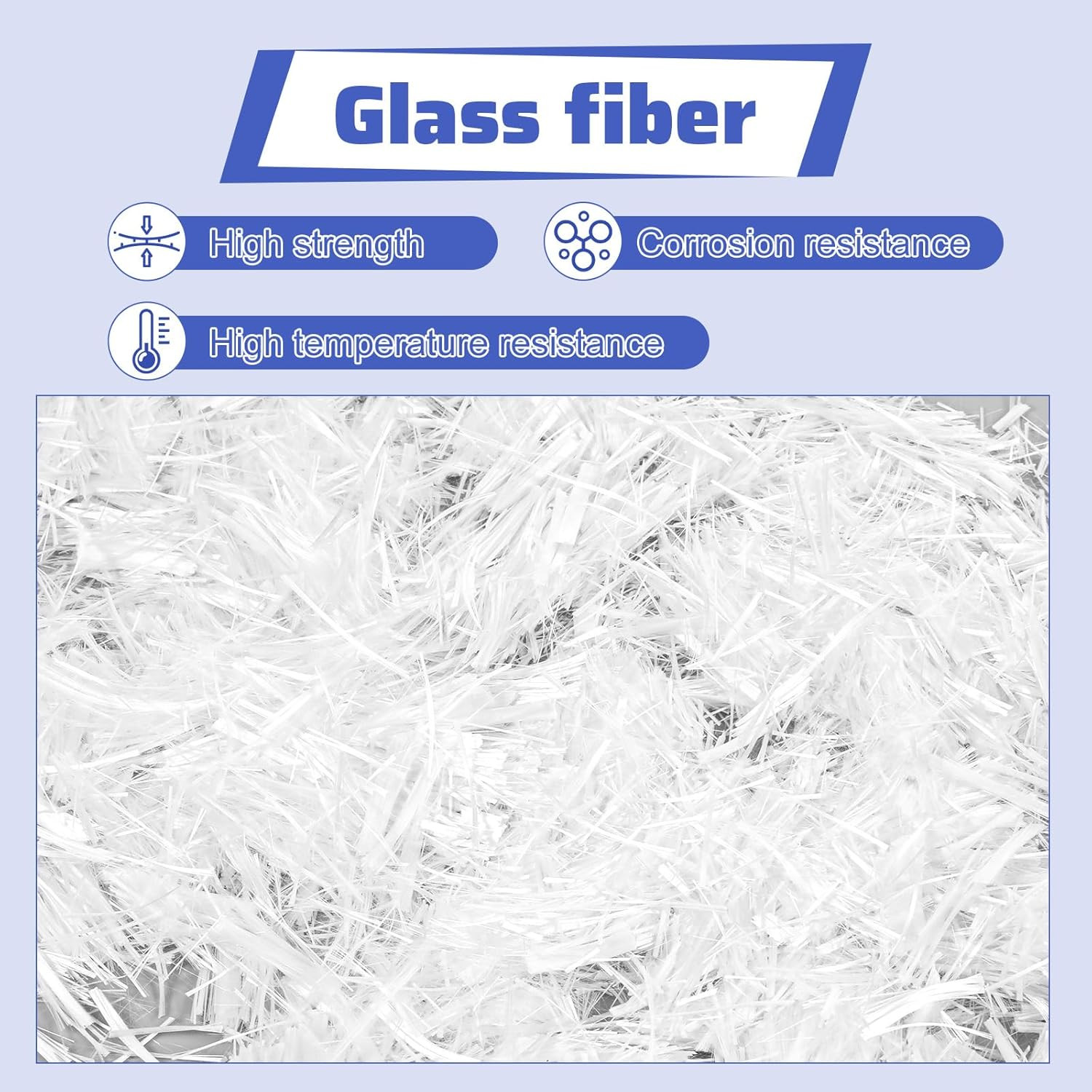 6.6 Lb Concrete Fiberglass, 3/4 Inch Fiberglass for Mortar Concrete Reinforcemen