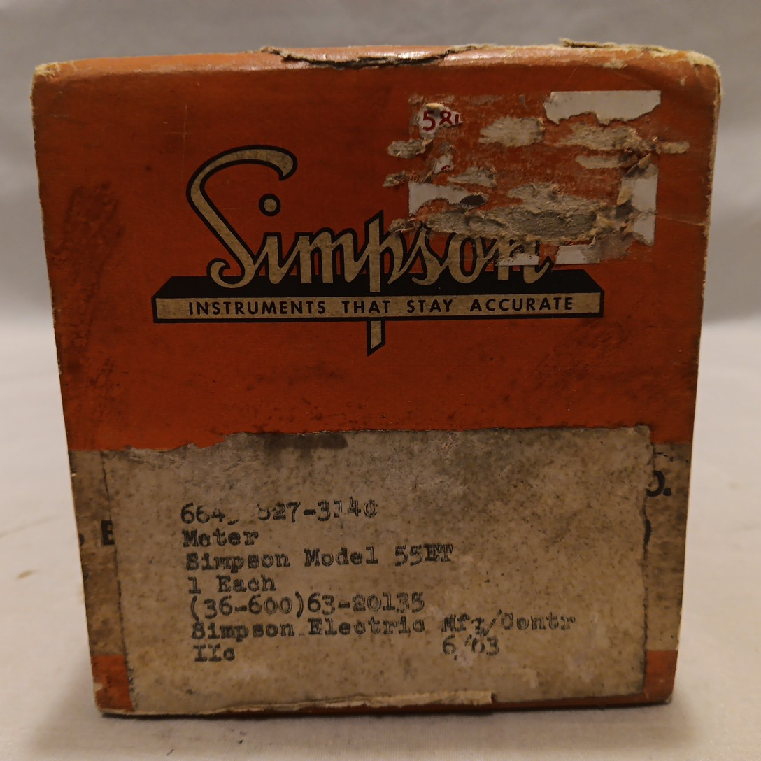 NEW OLD STOCK SIMPSON 120V PANEL MOUNT 55ET ELAPSED TIME INDICATOR 60 CYCLE