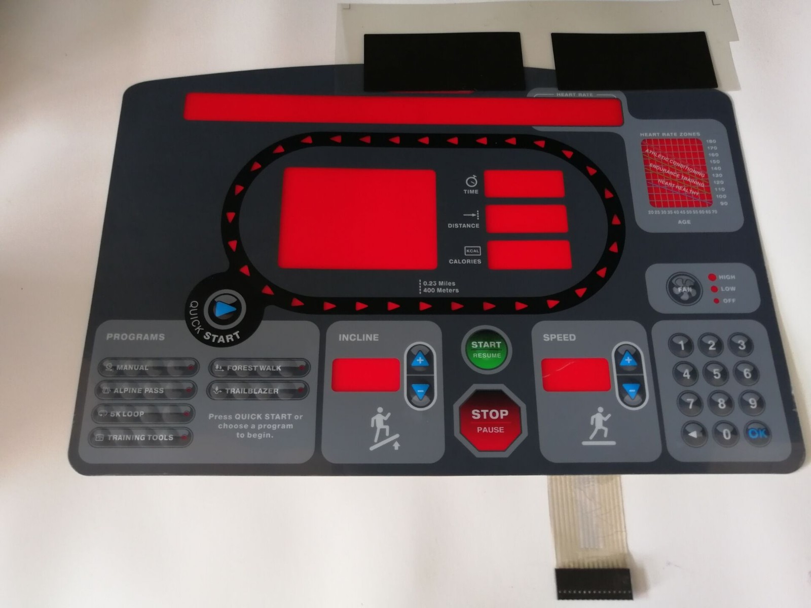 Keypad STAR TRAC 7532 7632 7600 Treadmill Button Panel Control Membrane Switch
