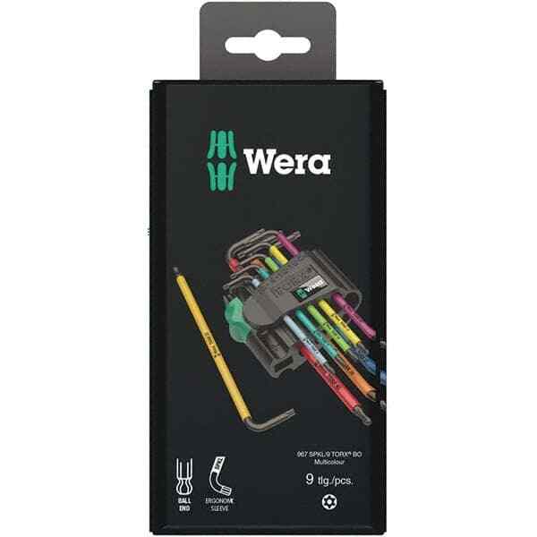 Wera 5073599001 Torx Key Set: 9 Pc, L-Handle, Torx Sizes T10, T15 & T20