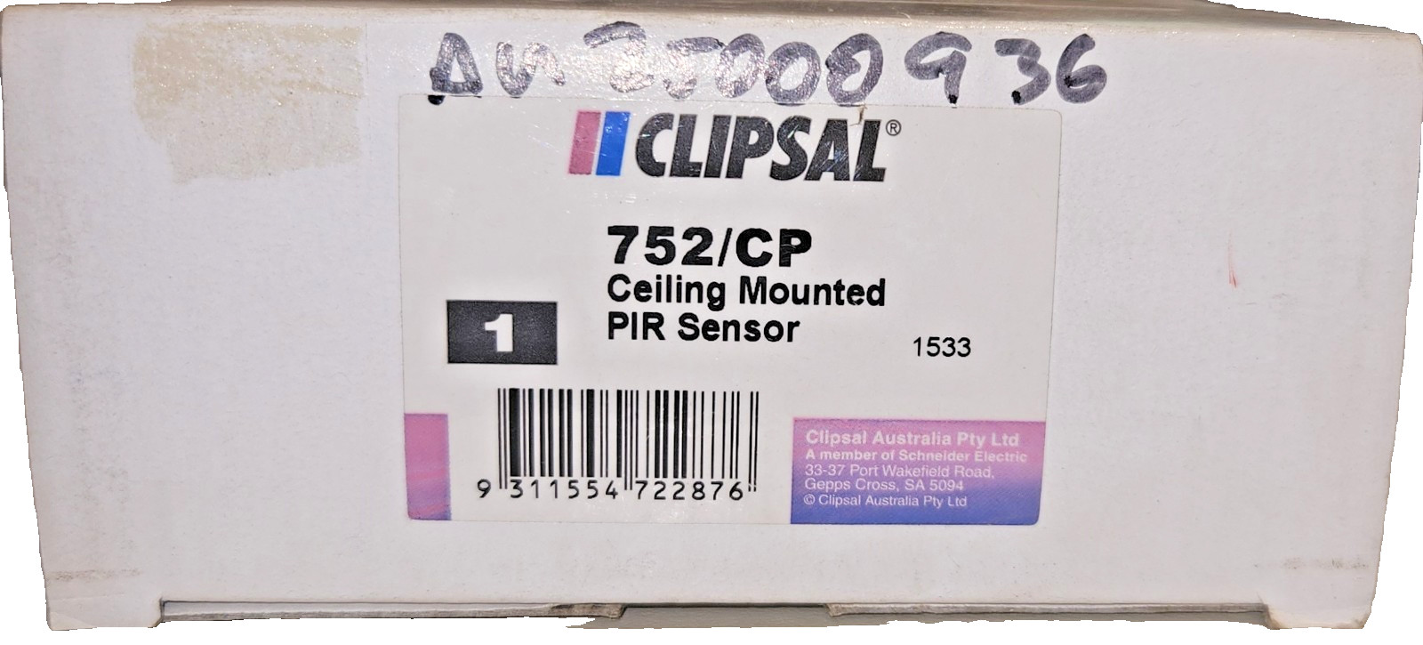 NEW CLIPSAL 752/CP Ceiling Mounted PIR Sensor IP20 White C-Bus 360 Deg