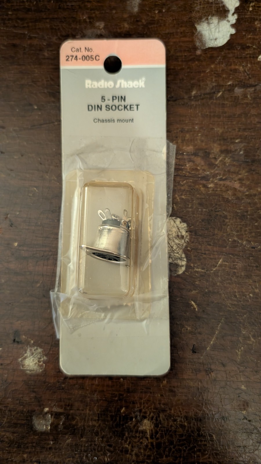RadioShack 274-005C 5-Pin DIN Socket Chassis Mount New In Package NOS Vintage